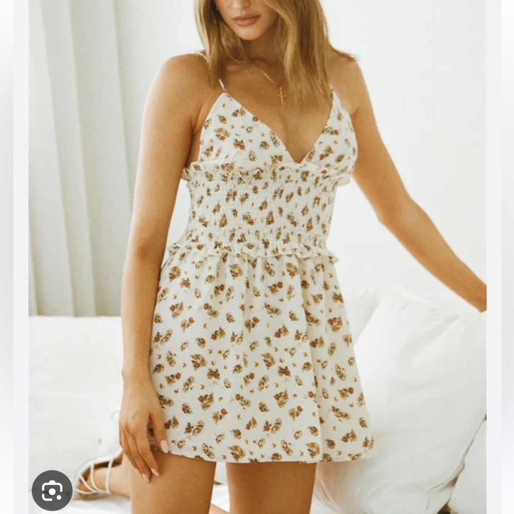 Sabo skirt mini dress - small - cream